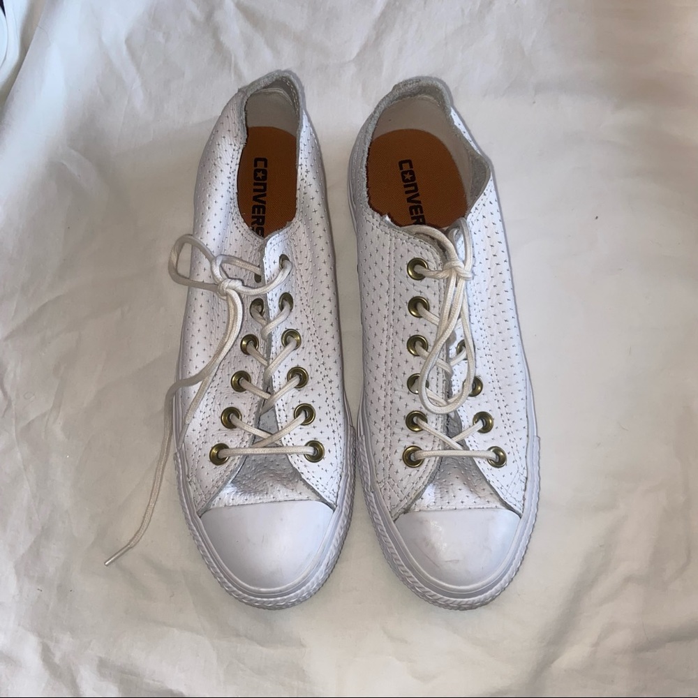 Converse White Perforated Sneakers